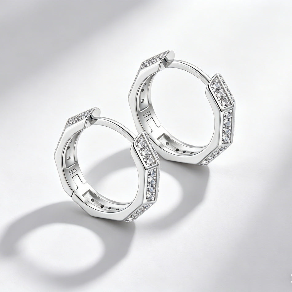 S925 Sterling Silver Moissanite Minimalist Stud Earrings