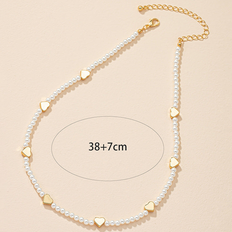 Luxurious French Heart Pendant Necklace with Dimensional Pearls - Niche Design and Instagram-Worthy Statement Piece
