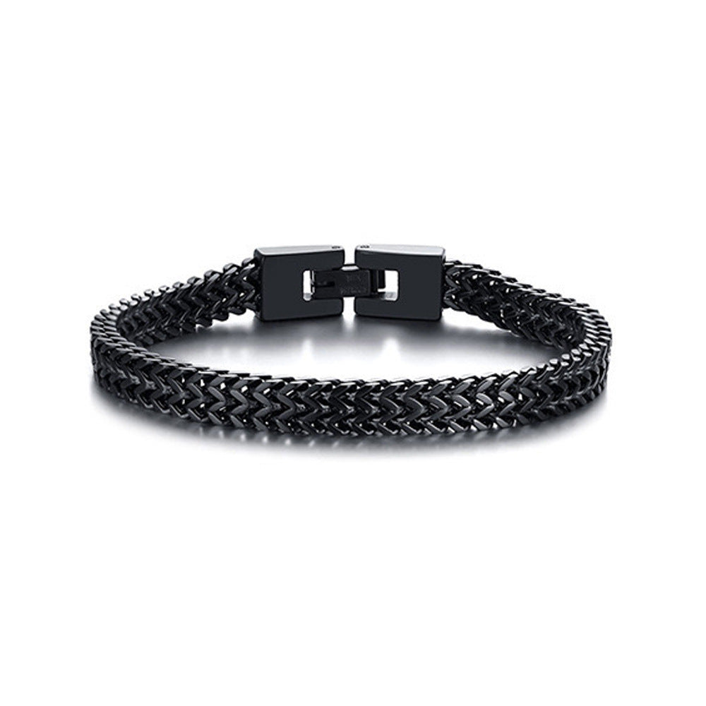 Planderful Jewelry Roman Chain Steel Bracelet, Everyday Genie Collection, Woven Design
