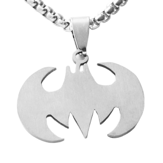 Trendy Men's Personalized Retro Titanium Steel Bat Pendant Necklace