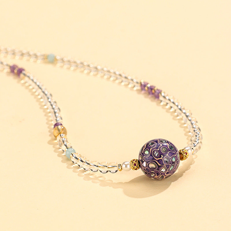 Pearl Crystal Pendant Necklace