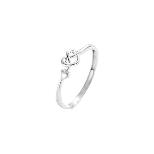 Planderful S925 Sterling Silver Heart Ring For Women Adjustable Everyday Elegant Gift