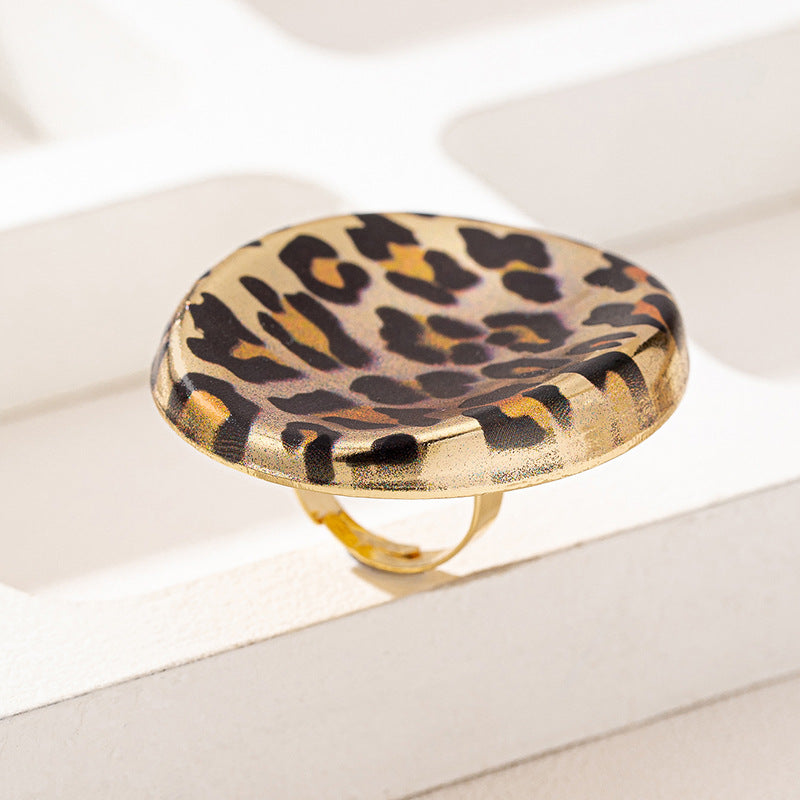 Stylish Leopard Print Metal Ring for Women by Planderful