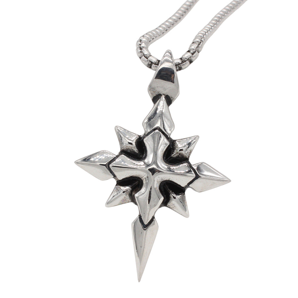 Planderful Jewelry European American Retro Cross Pendant Mens Titanium Steel