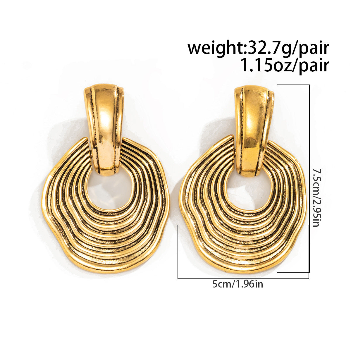 Planderful Vienna Verve Geometric Statement Earrings Exaggerated Ring Design For Women Bold Chic Accessory