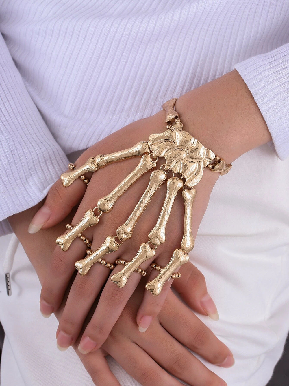 Ghostly Skeleton Hand Bracelet Ring Set - Vienna Verve Collection