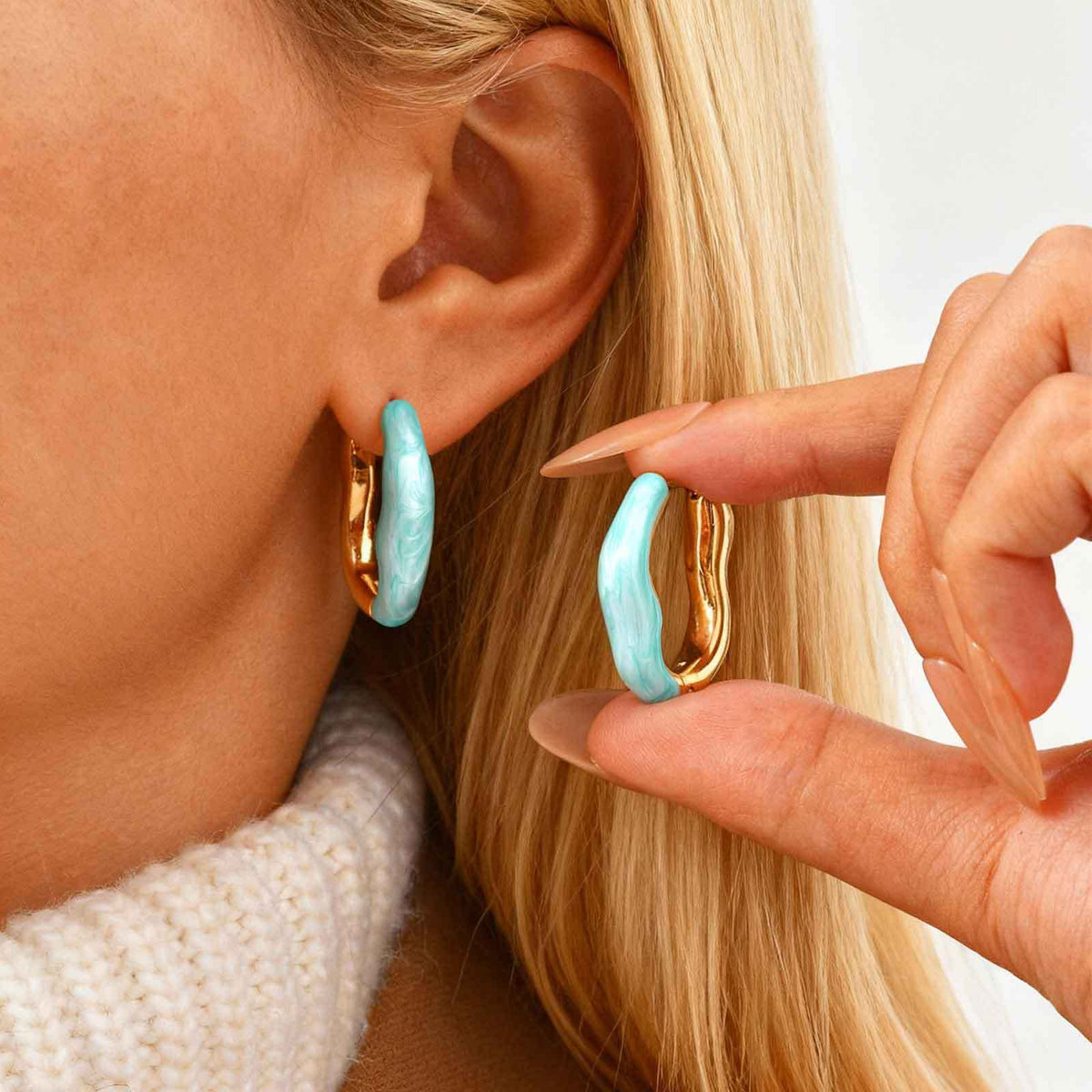 Sculptural Enamel Hoop Earrings — 3 Styles