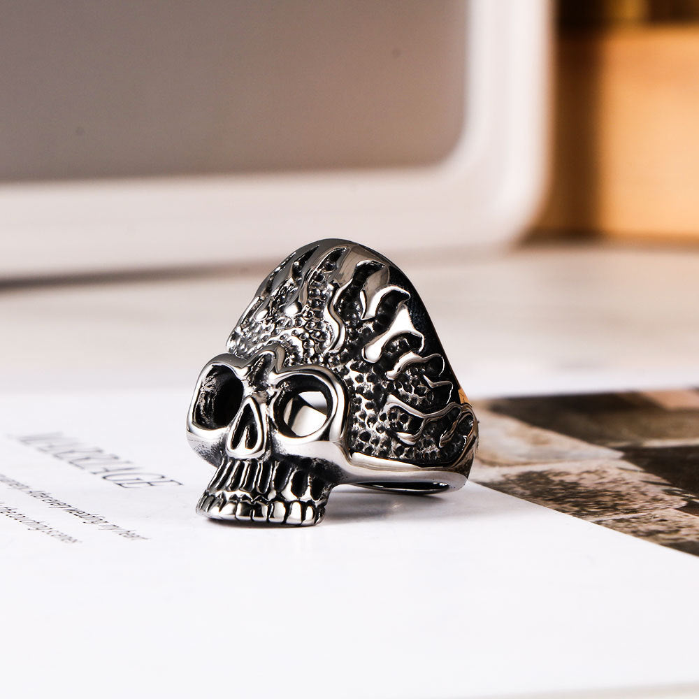 Evil Skull Titanium Ring For Men Domineering Hipster Punk
