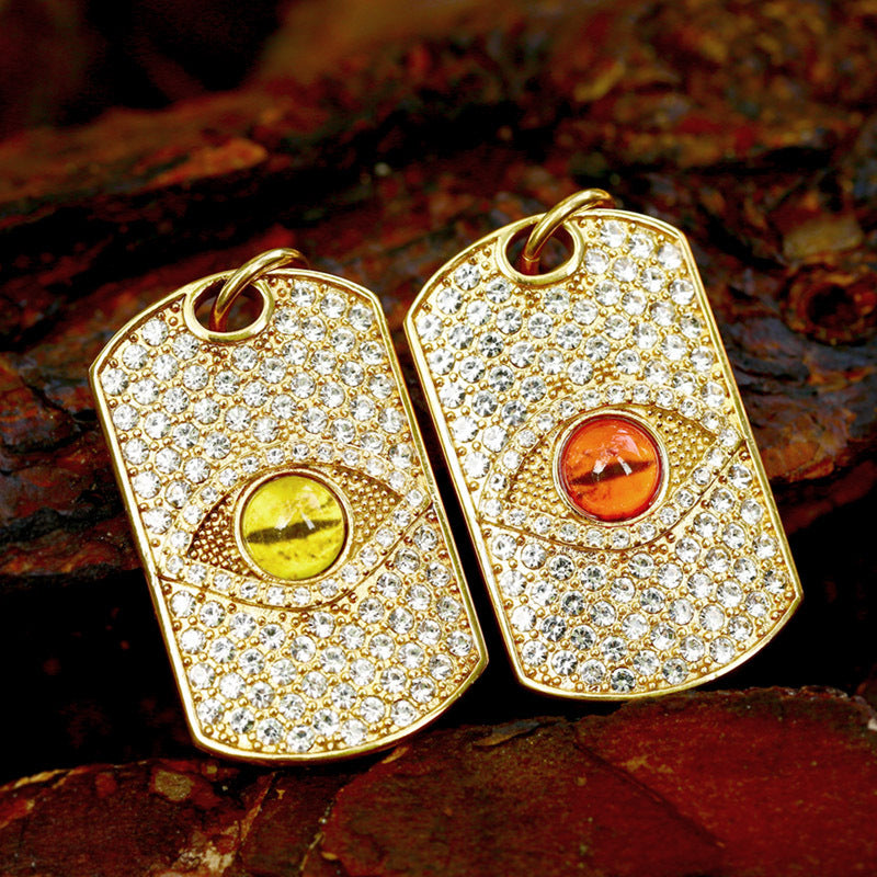 Men's – Hell's Eye Design Gemstone Stainless Steel Pendant Necklace