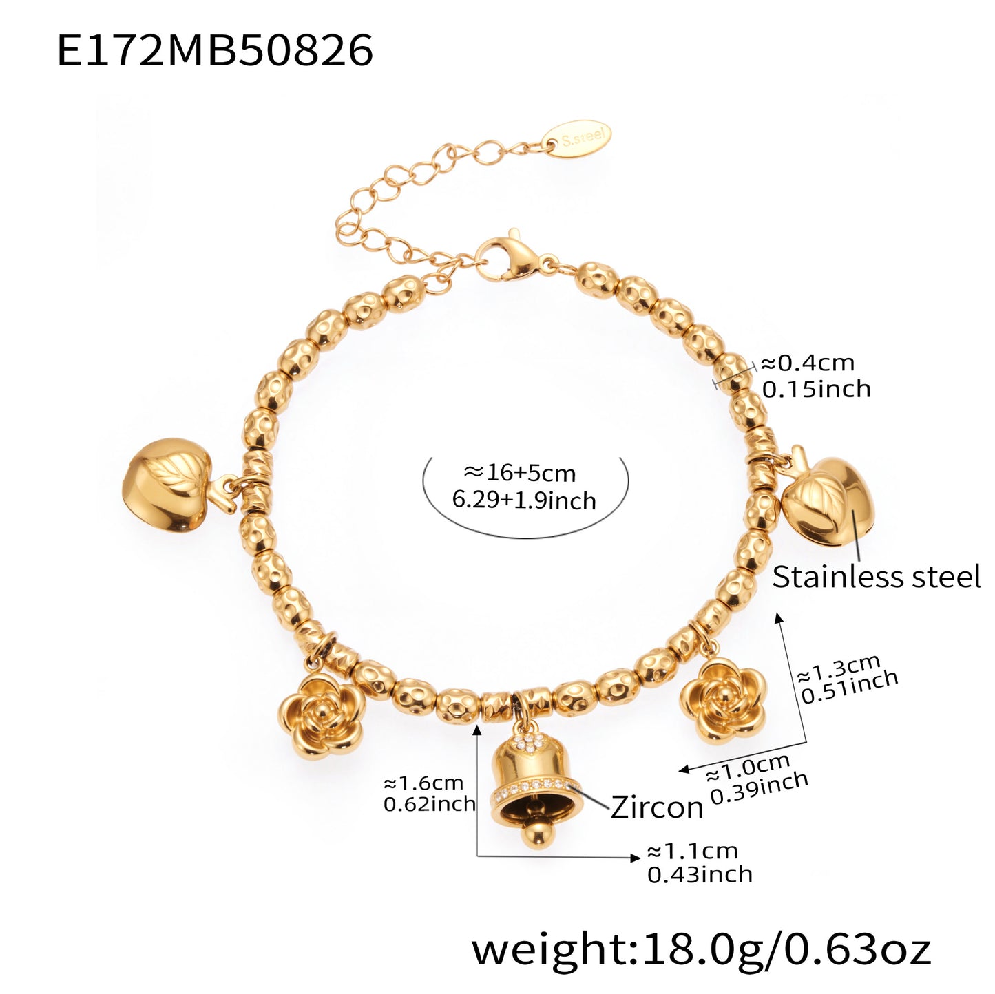 Planderful Vintage Bell Flower Bracelet Embossed Titanium