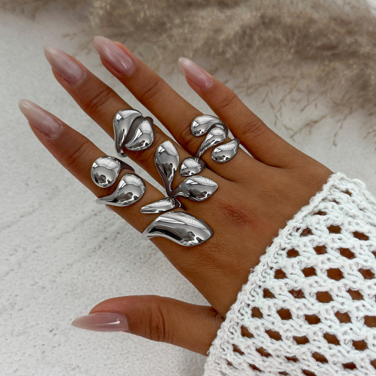 Planderful Vienna Verve Hug Ring For Women Geometric Opening Statement Jewelry Elegant Gift Idea