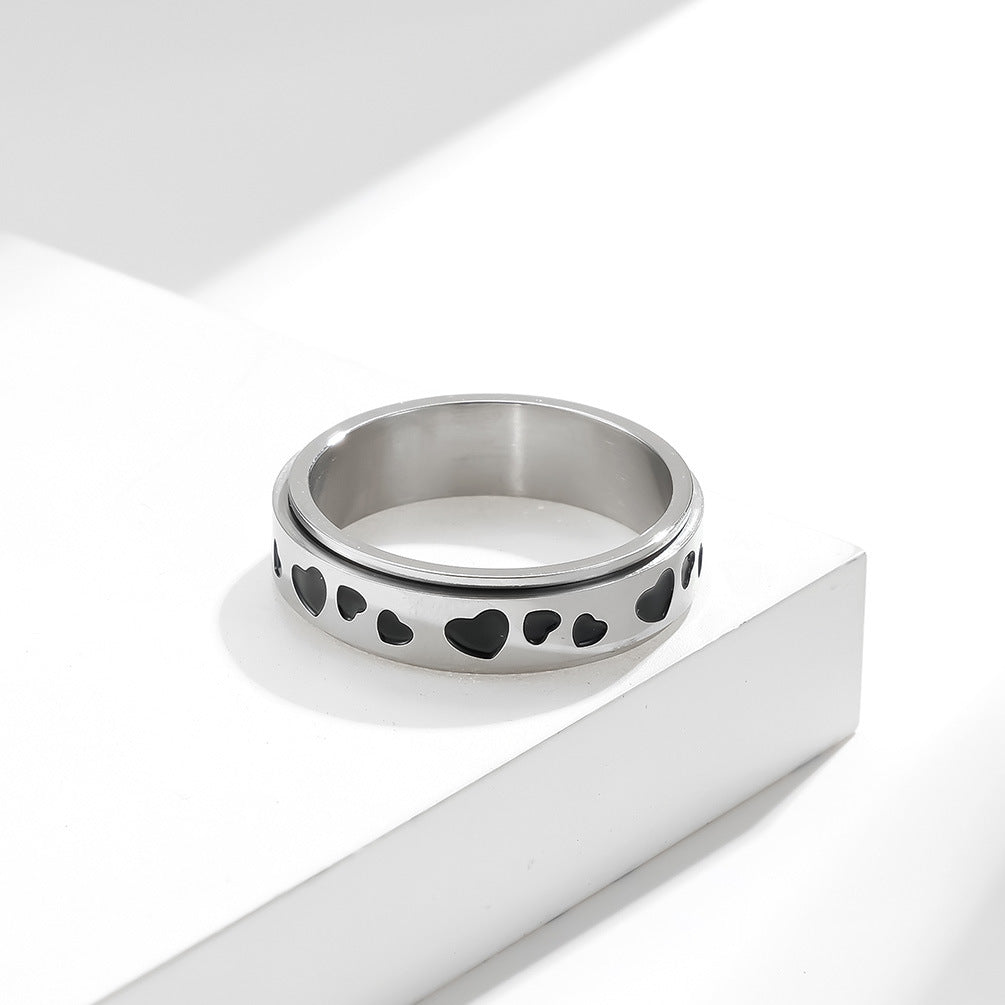Planderful Heart Shaped Rotating Rings For Stress Relief Unisex Fashion Accessory For Men And Women
