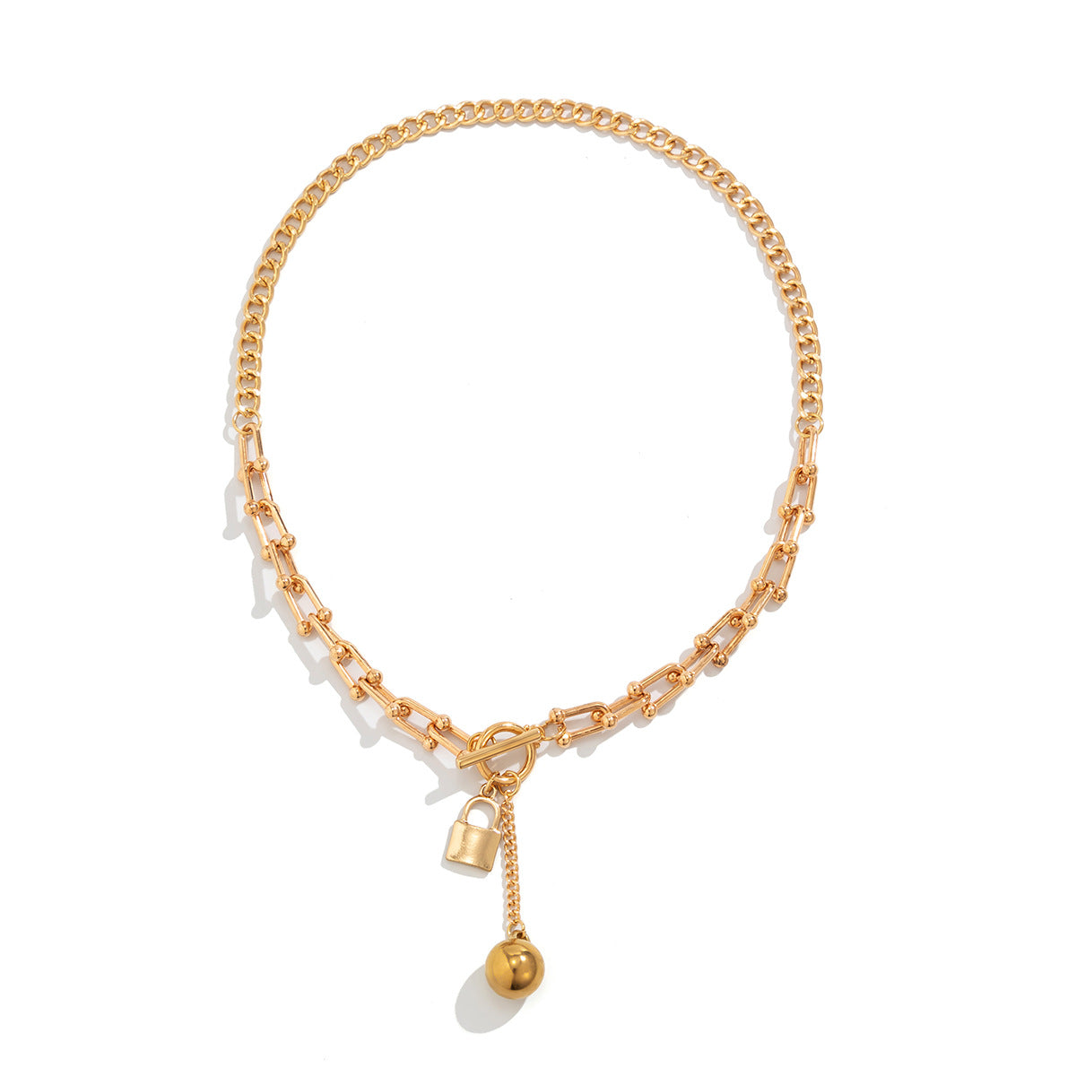 Joker Rhinestone Chain Necklace with U-shaped Tassel - Glamorous Vienna Verve Alloy Necklace