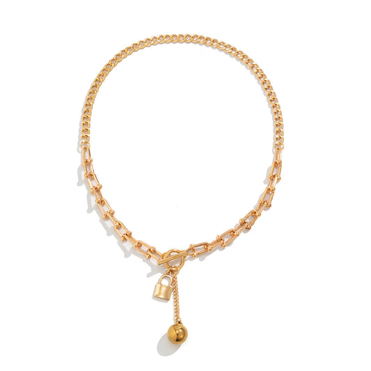 Joker Rhinestone Chain Necklace with U-shaped Tassel - Glamorous Vienna Verve Alloy Necklace