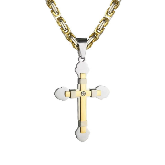 Punk Cross Stainless Steel Men's Pendant Necklace