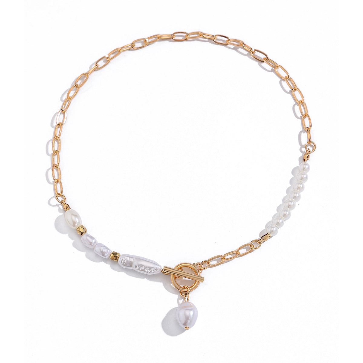 Baroque Pearl-Style Teardrop Fringe Necklace