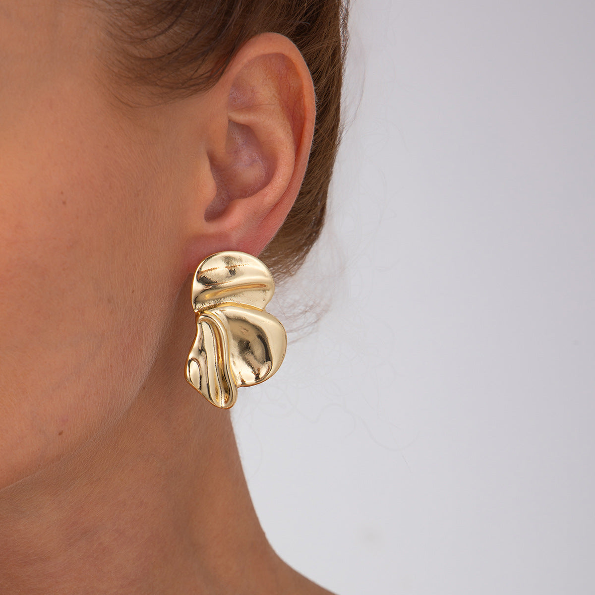 Planderful Vienna Verve Earrings – Elegant Three-Dimensional Metal Flower Design