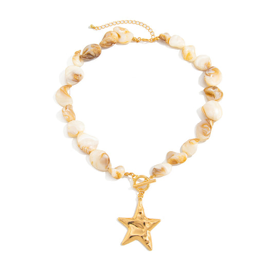 Starfish & Shell Coastal Collarbone Necklace