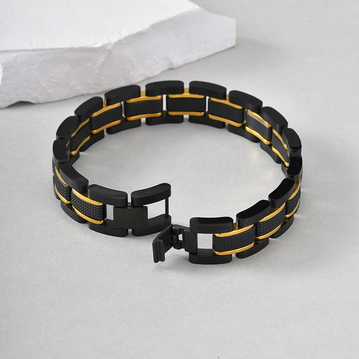 Black Stainless Steel Bracelet for Men