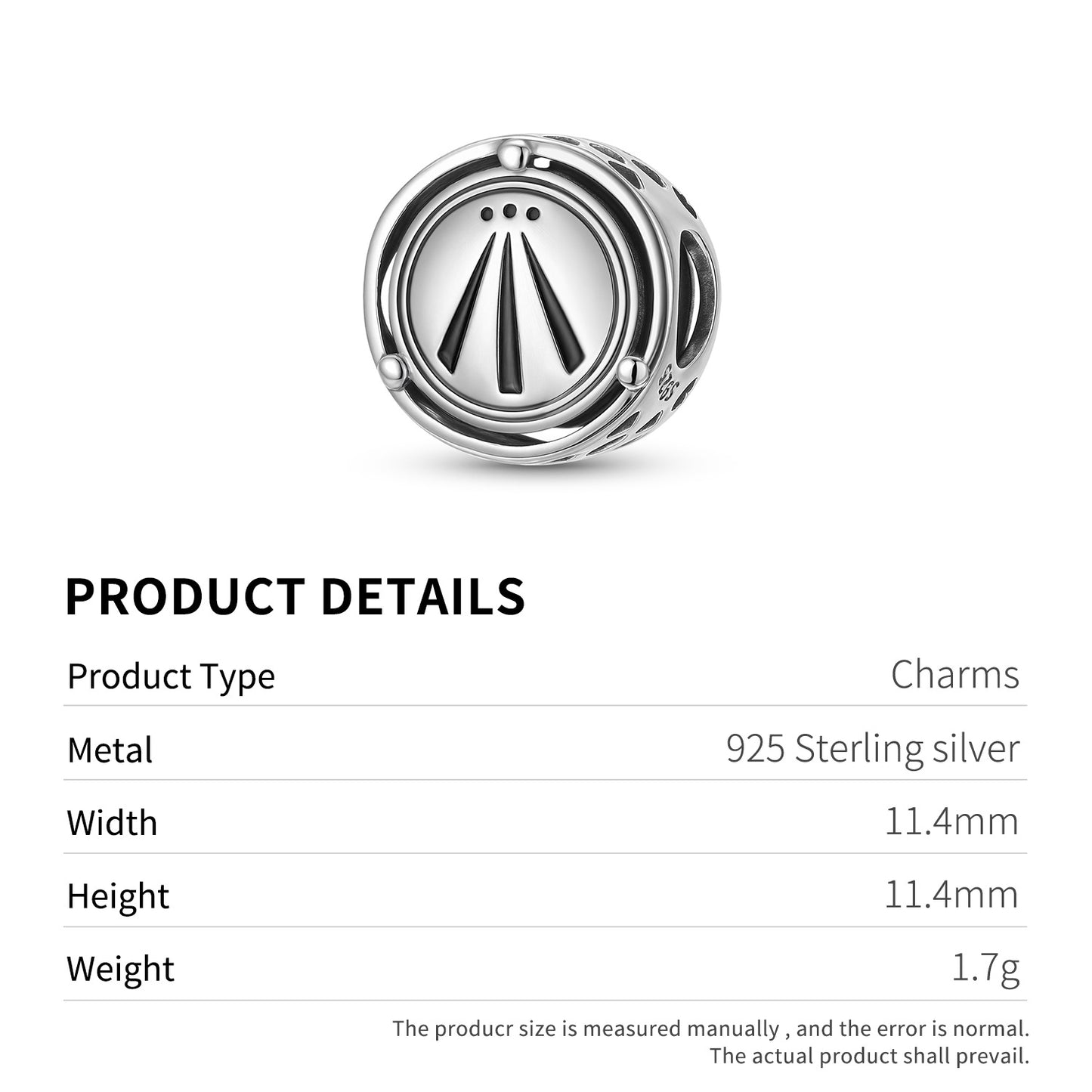 Planderful Jewelry Sterling Silver Awen Celtic Beading Pendant for DIY Jewelry Making