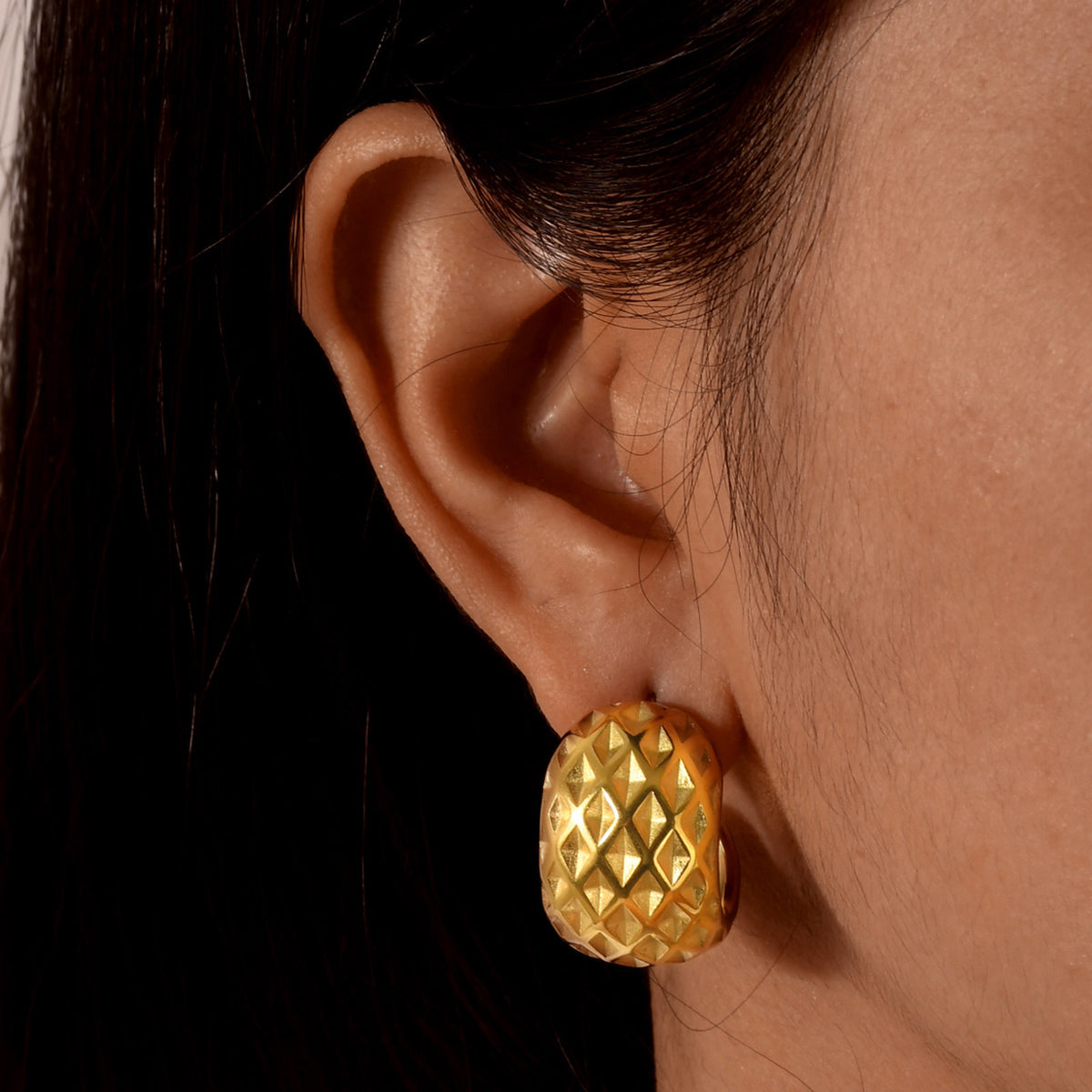 Gold-Tone Textured Statement Earrings — Multiple Styles