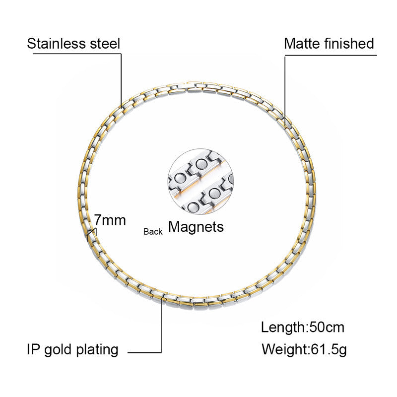 Amazon Jewelry Magnetic Titanium Steel Magnet Necklace for Men