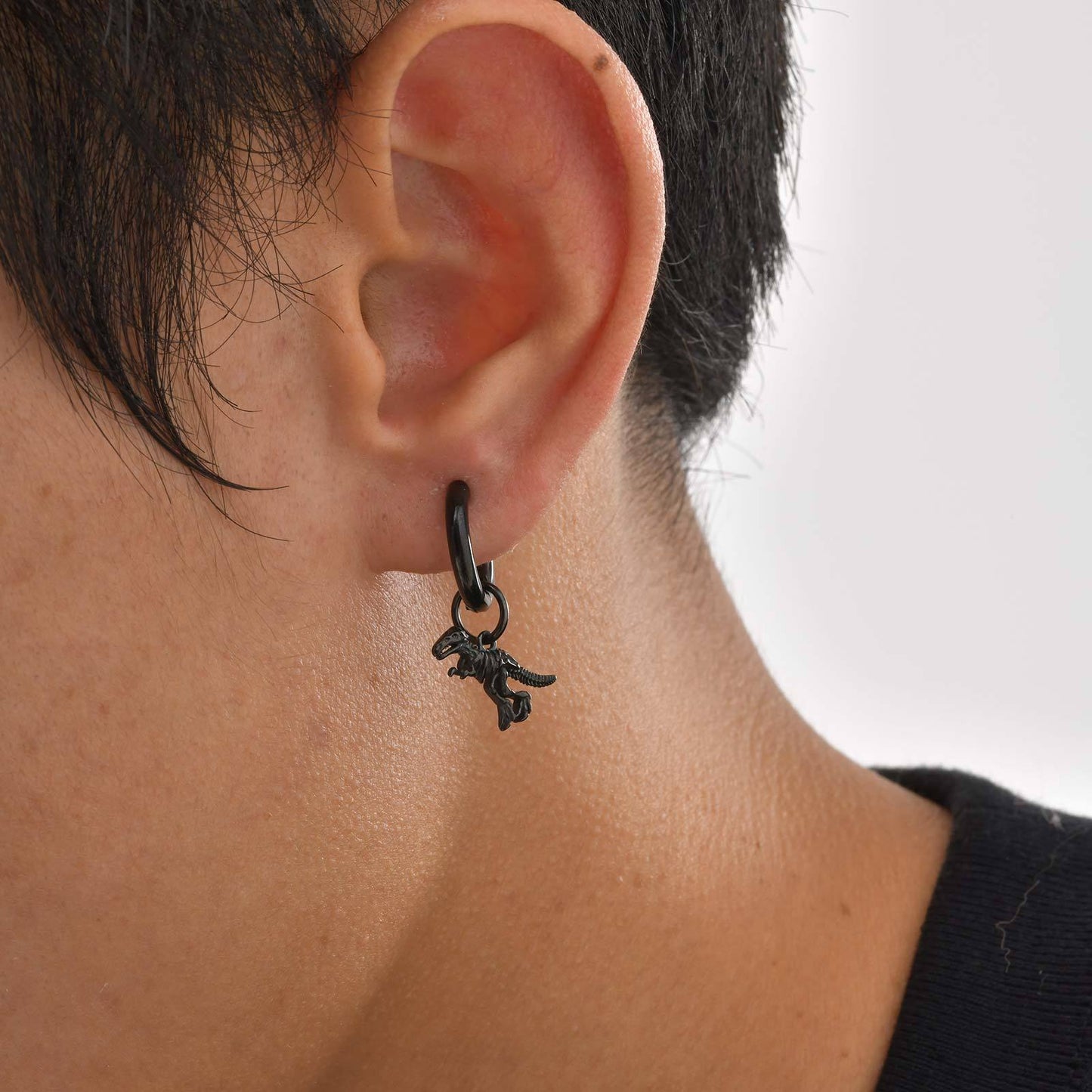 Planderful Steel Dinosaur Skeleton Earrings Unisex Gift