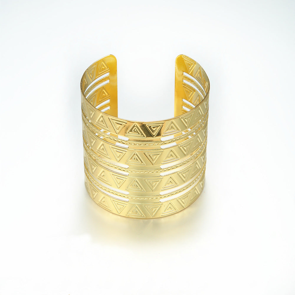 Embossed Egyptian Pharaoh Metal Bracelet with Vienna Verve Touch