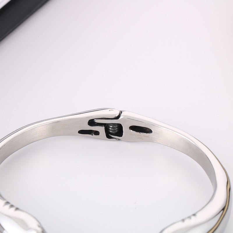 Cute Animal Bracelet – Glossy Double Shark Stainless Steel Men's