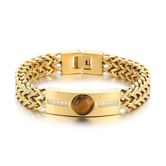 Planderful Zircon Bracelet Titanium Men Hip Hop Genie