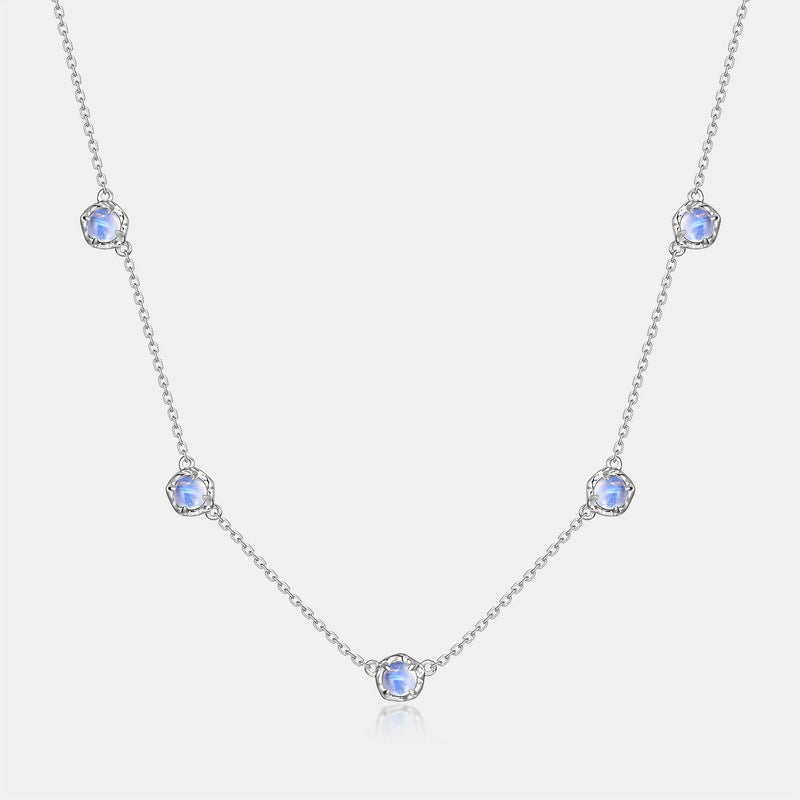 Planderful Blue Moonlight Necklace – Elegant Colorful Sterling Silver Design