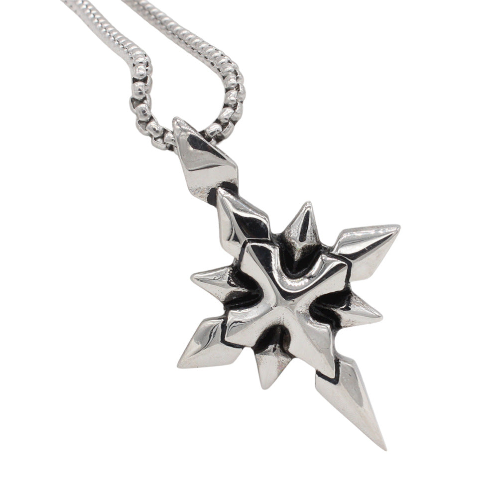 Planderful Jewelry European American Retro Cross Pendant Mens Titanium Steel