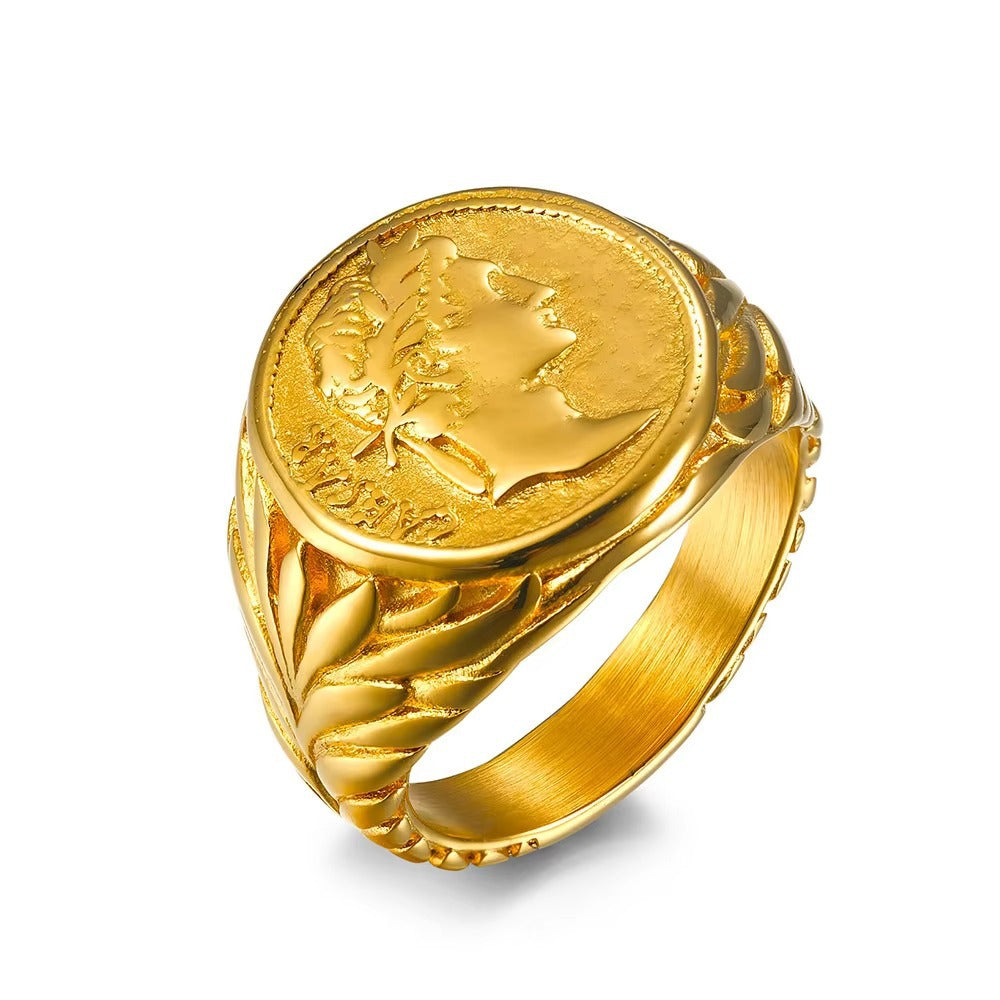 Vintage Roman Stainless Steel Ring