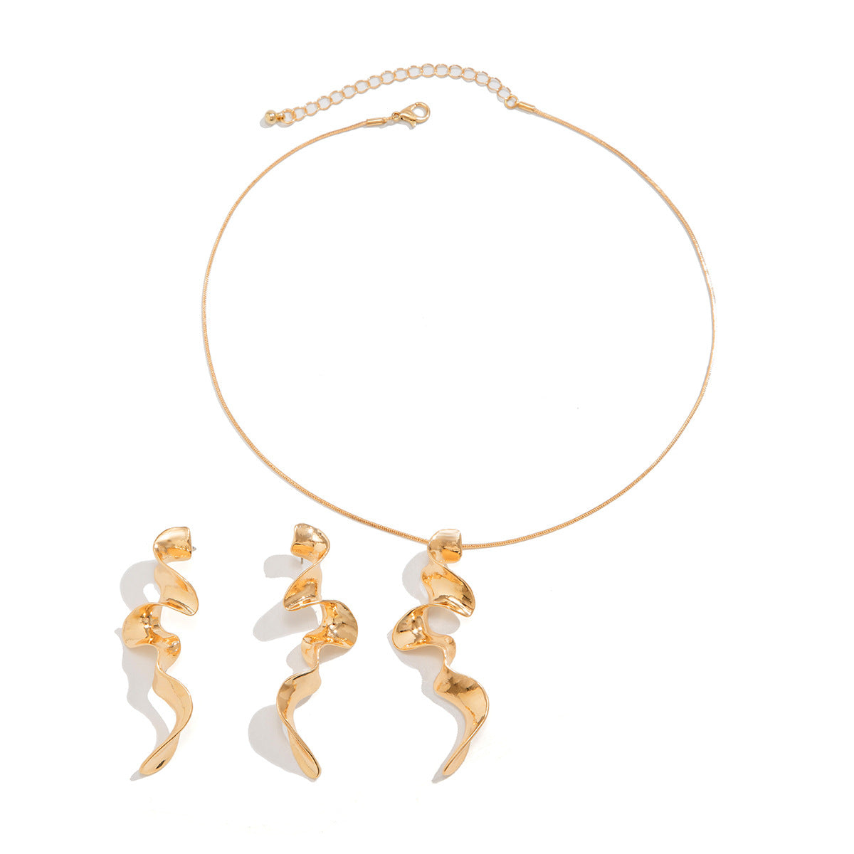 Twisted Spiral Liquid Metal Necklace