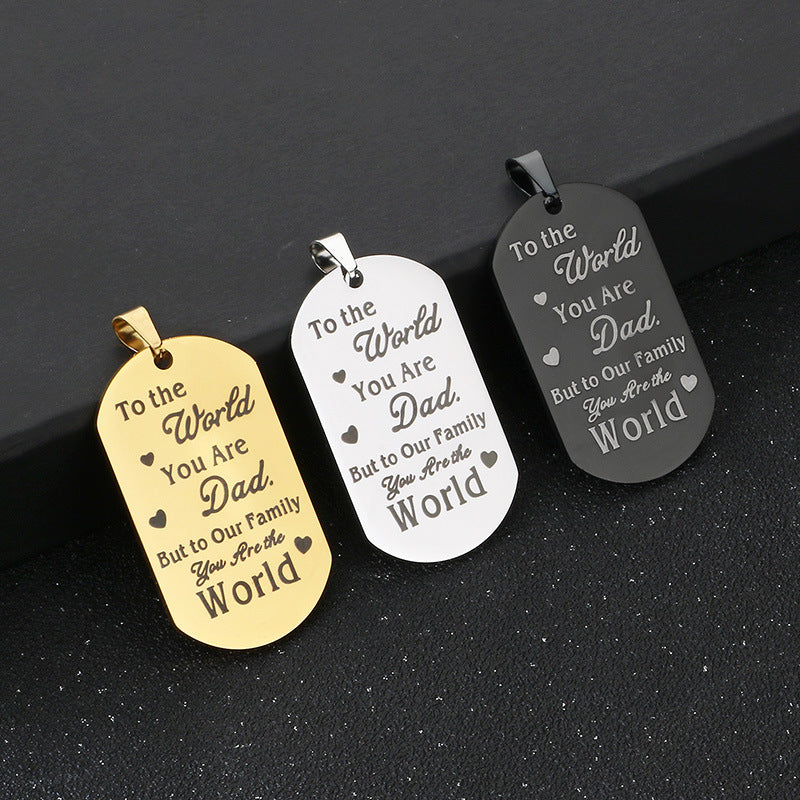 Planderful Titanium Steel Military Pendant Engraved For Dad