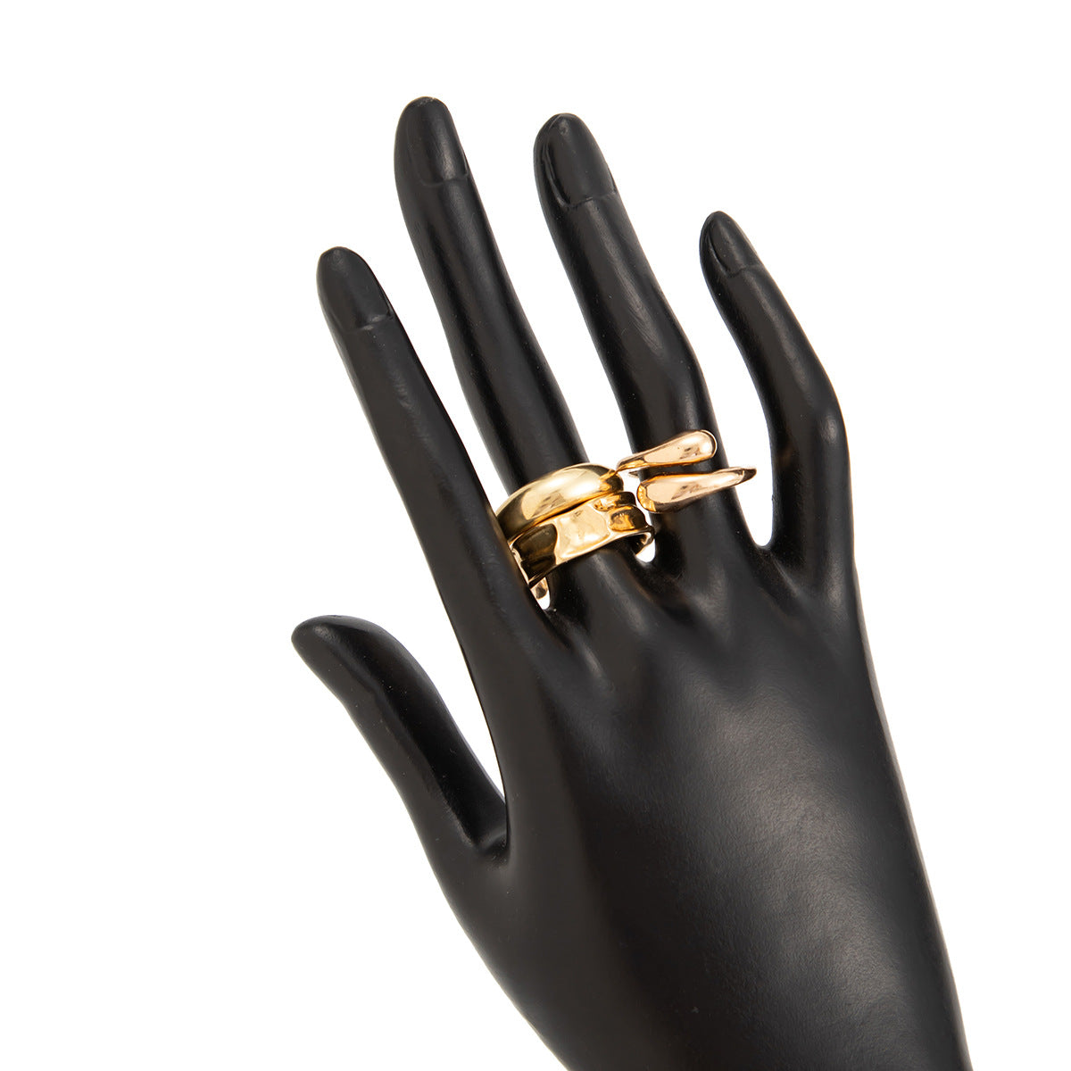 Planderful Collection Vienna Verve Irregular Liquid Fold Open Ring For Women Modern Statement Jewelry