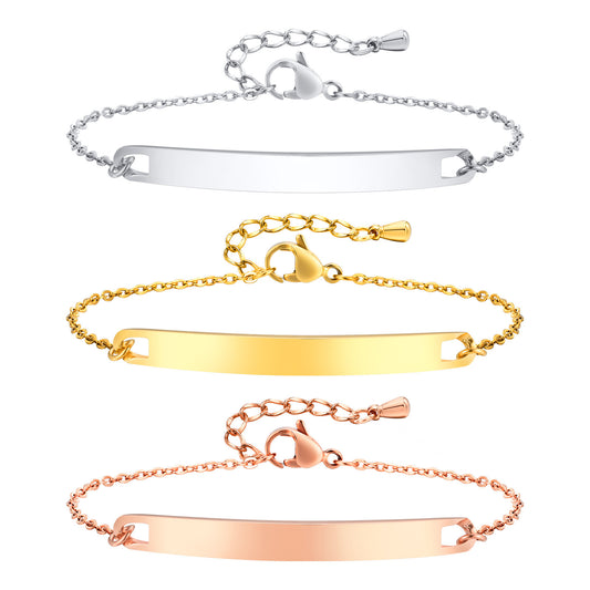 Women's Stainless Steel Curved Bracelet Gold Rose Gold