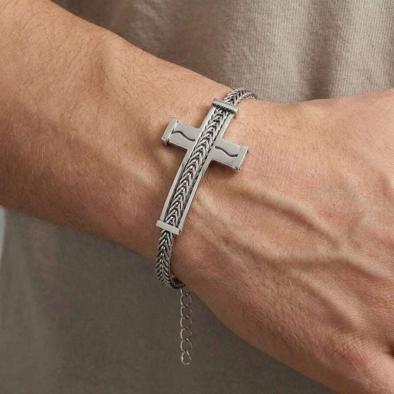 Hip-Hop Cross Bend Bracelet – Keel Chain – Extension Chain
