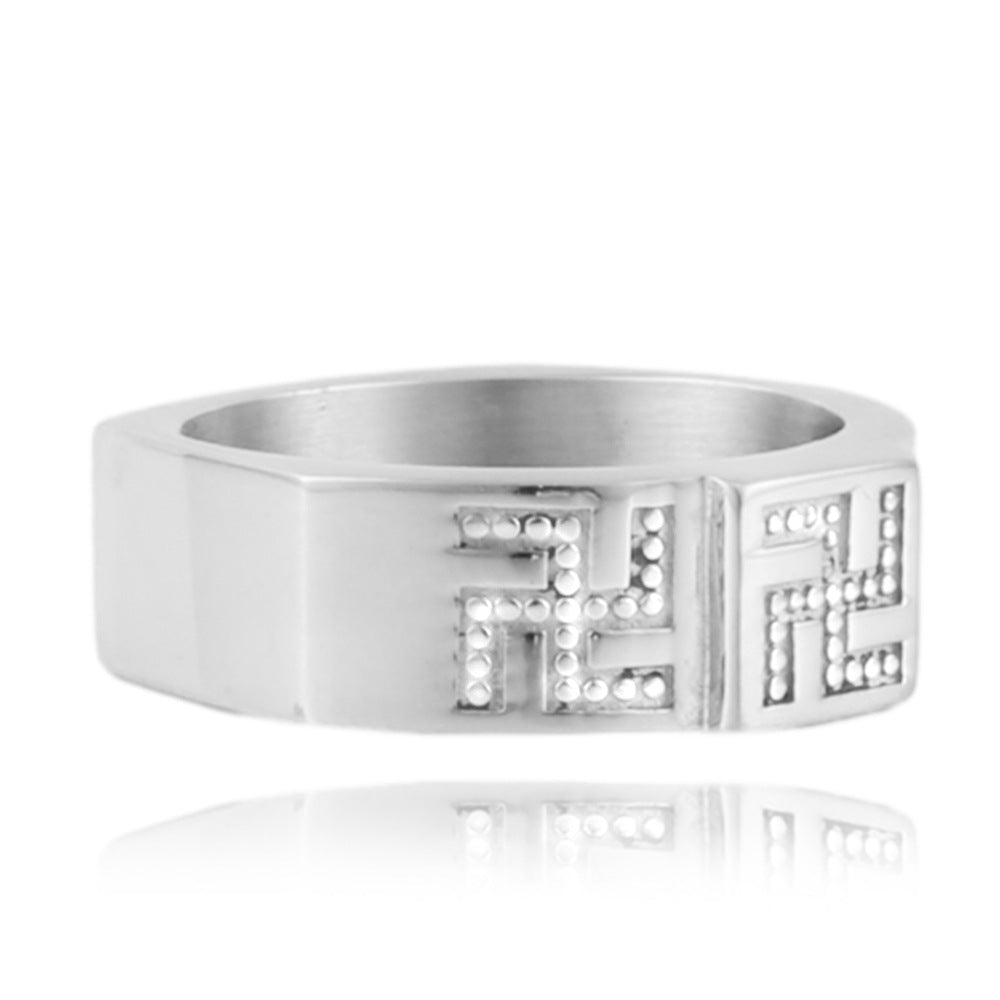 Trendy Titanium Steel Cross Ring for Men and Women - Versatile European and American Fashion Jewelry
