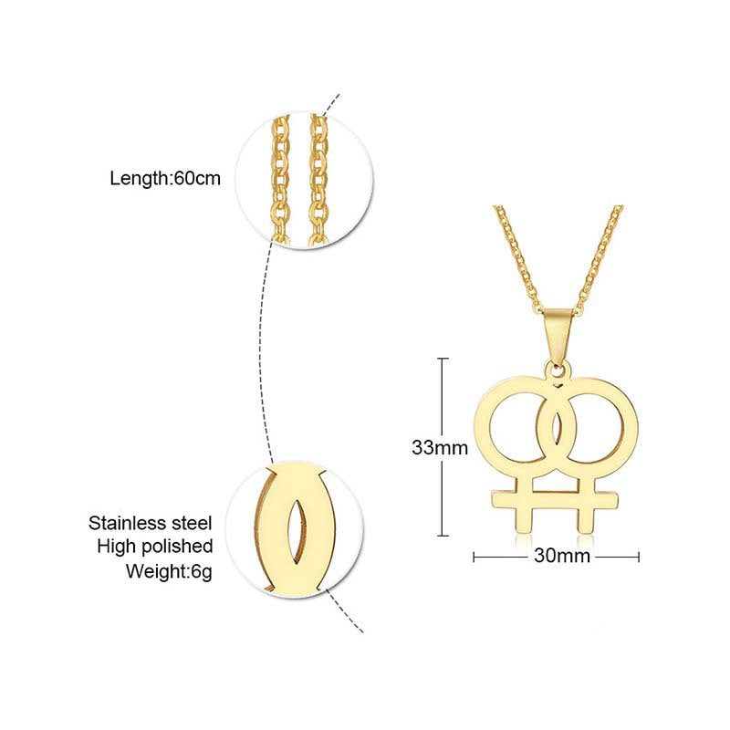 Double Venus Symbol Pendant — Chain Optional