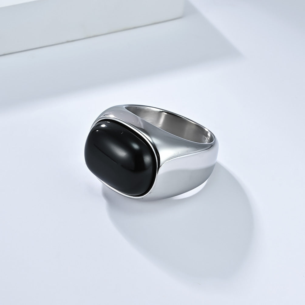 Planderful Tiger Eye Ring Titanium Steel For Men High End Masculine Jewelry Everyday Genie Collection