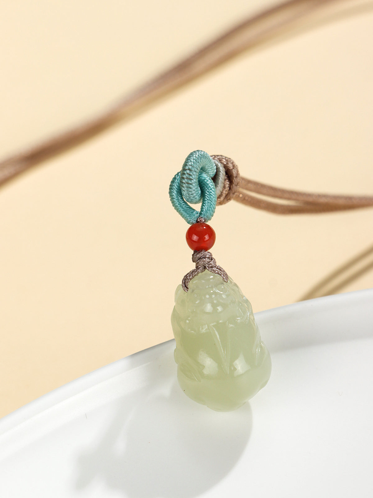 Hetian Jade Pixiu Ruyi Lock Pendant Necklace