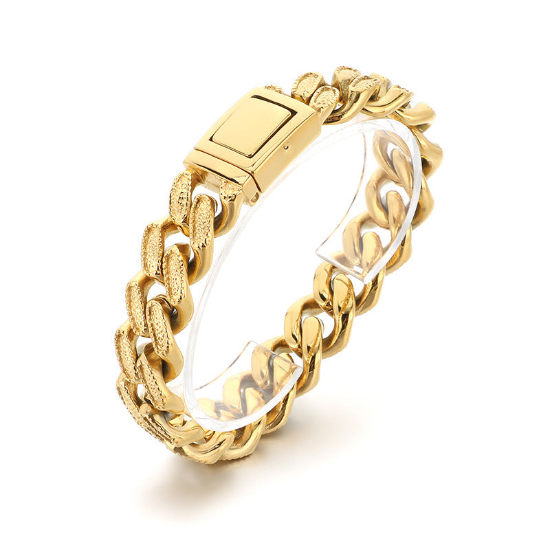 Planderful Everyday Genie Men Titanium Steel Cuban Bracelet