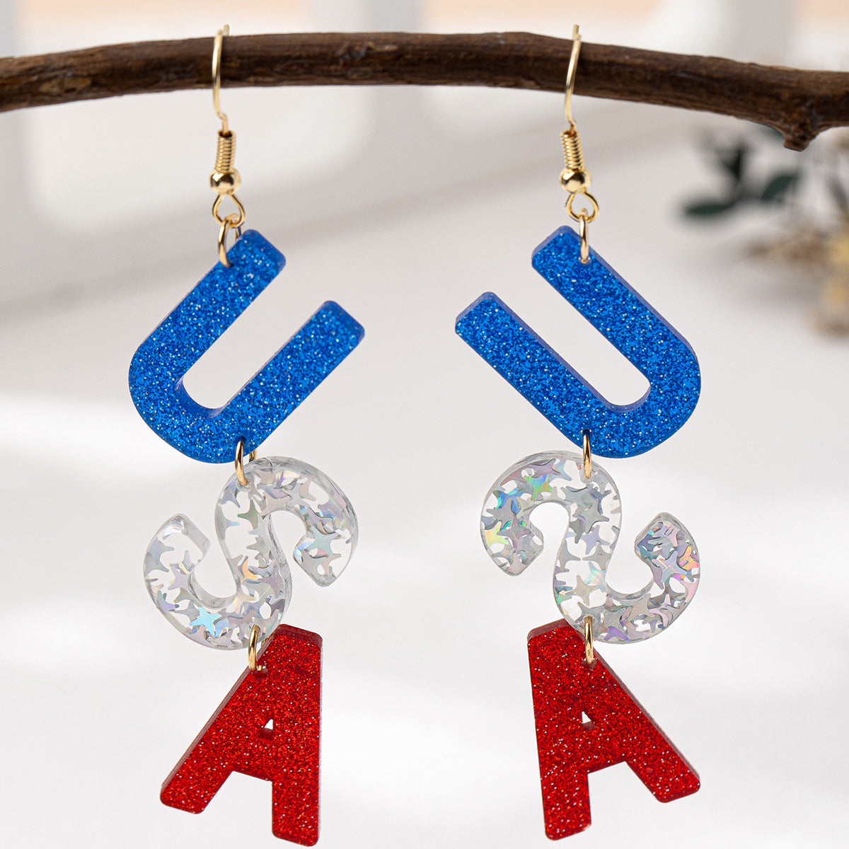 Planderful Vienna Verve Earrings – Colorful Acrylic Design for American Independence Day