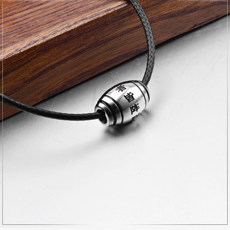 Ethnic Wind Titanium Steel Pendant with Six and Nine Character Mantras