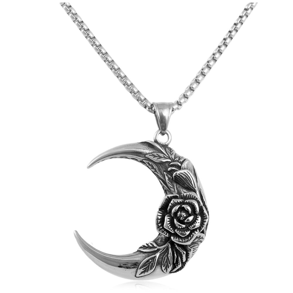 European And American Stainless Steel Moon Flower Pendant