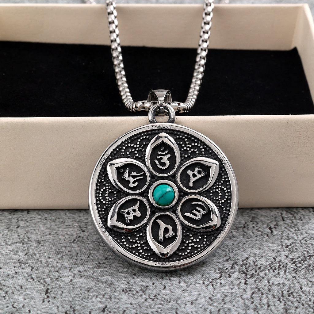 Vintage Stainless Steel Pendant Necklace