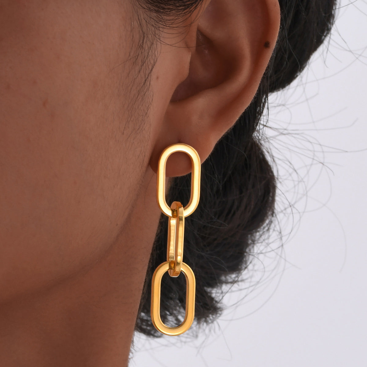 Stainless Steel Gold-Plated Earrings