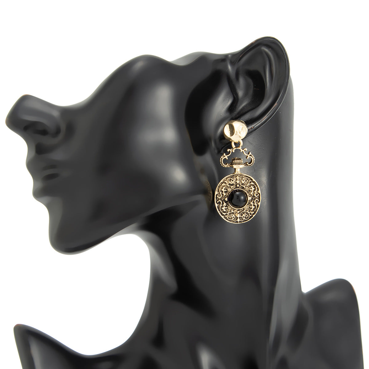 Planderful Vienna Verve Gemstone Pendant Stud Earrings For Women Retro Engraved Cloud Motif