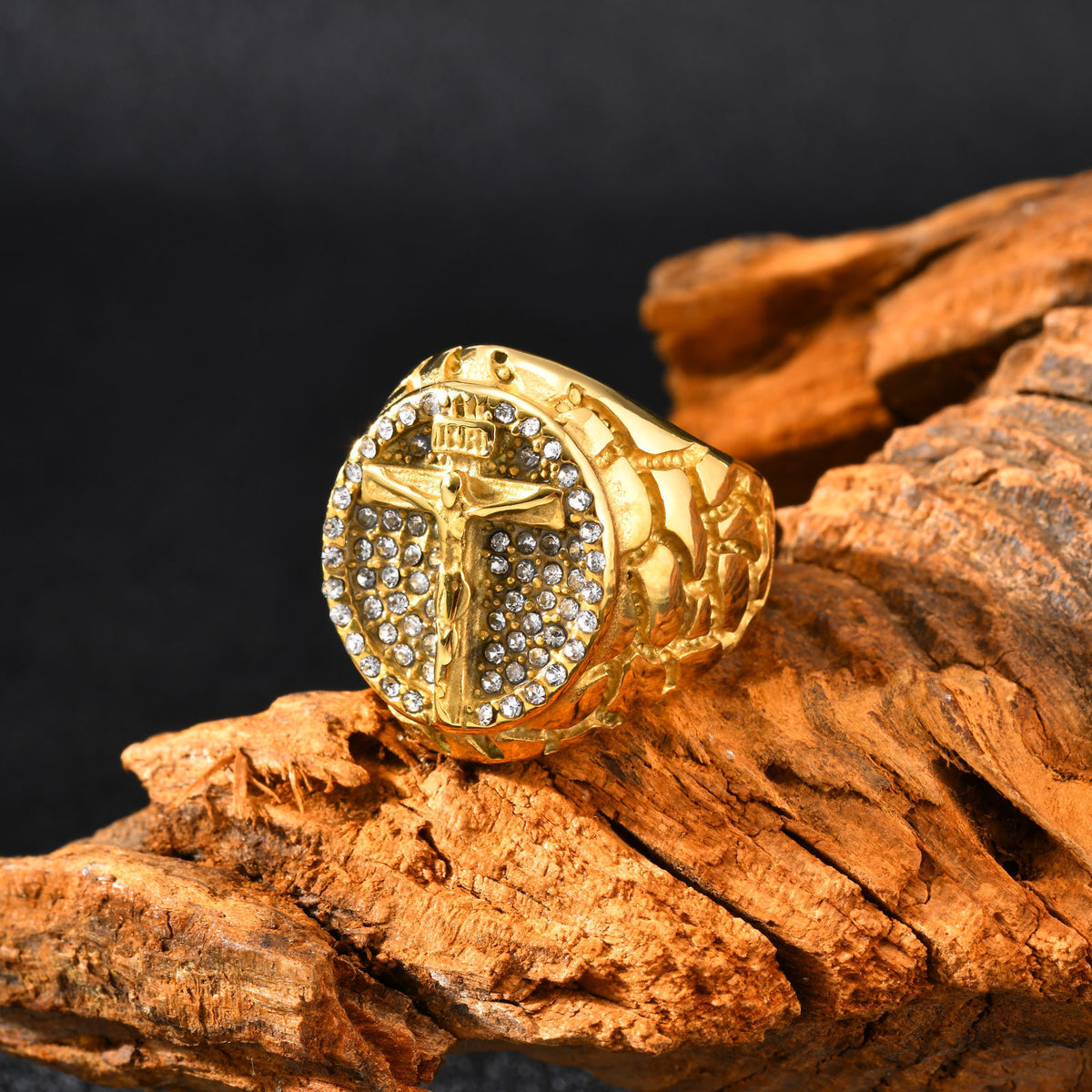 Hot-Selling Hip-Hop Hiphop Maria Ring – Zircon Men's Titanium Steel